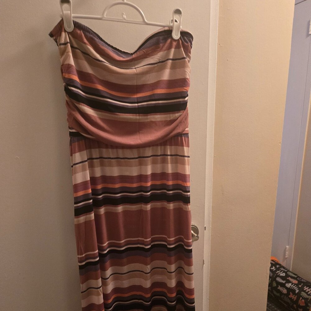 Strapless cotton casual dress